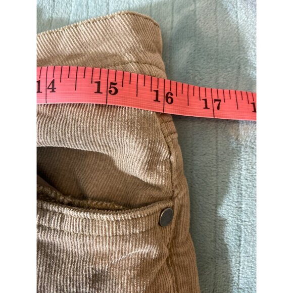 MS Collection Womens Corduroy Pants Size 14M Beige  Pockets Tapered Let Preppy - Picture 5 of 8